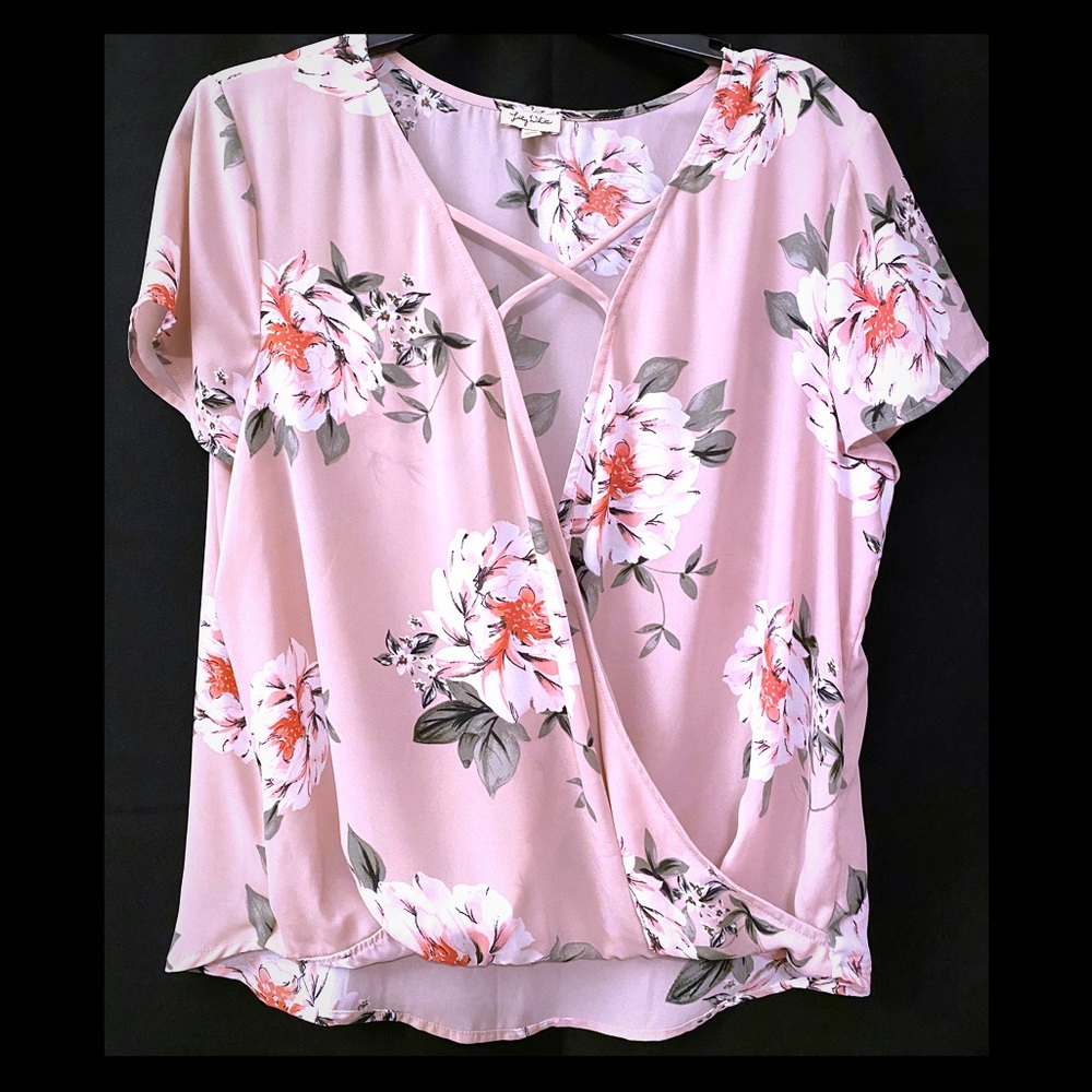 Lily White Wrap Floral Blouse